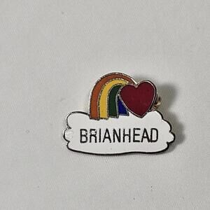 Vintage Brianhead Utah Ski Resort Pin. Rainbow And Heart Rare Enamel Pin